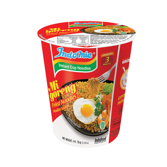 Indomie Instant Cup Noodles - Mi Goreng Original Flavor 75g (Pack of 4)