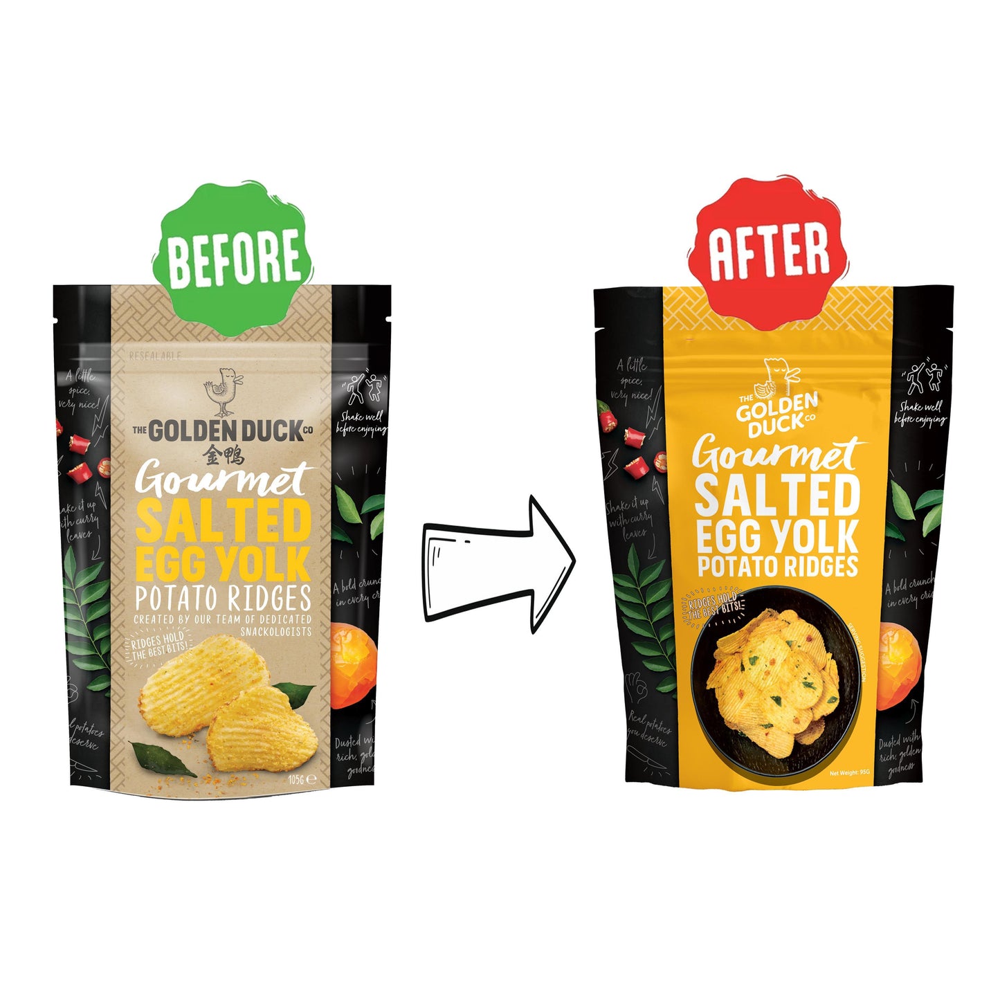 The Golden Duck Salted Egg Yolk Potato Ridges 92 gr