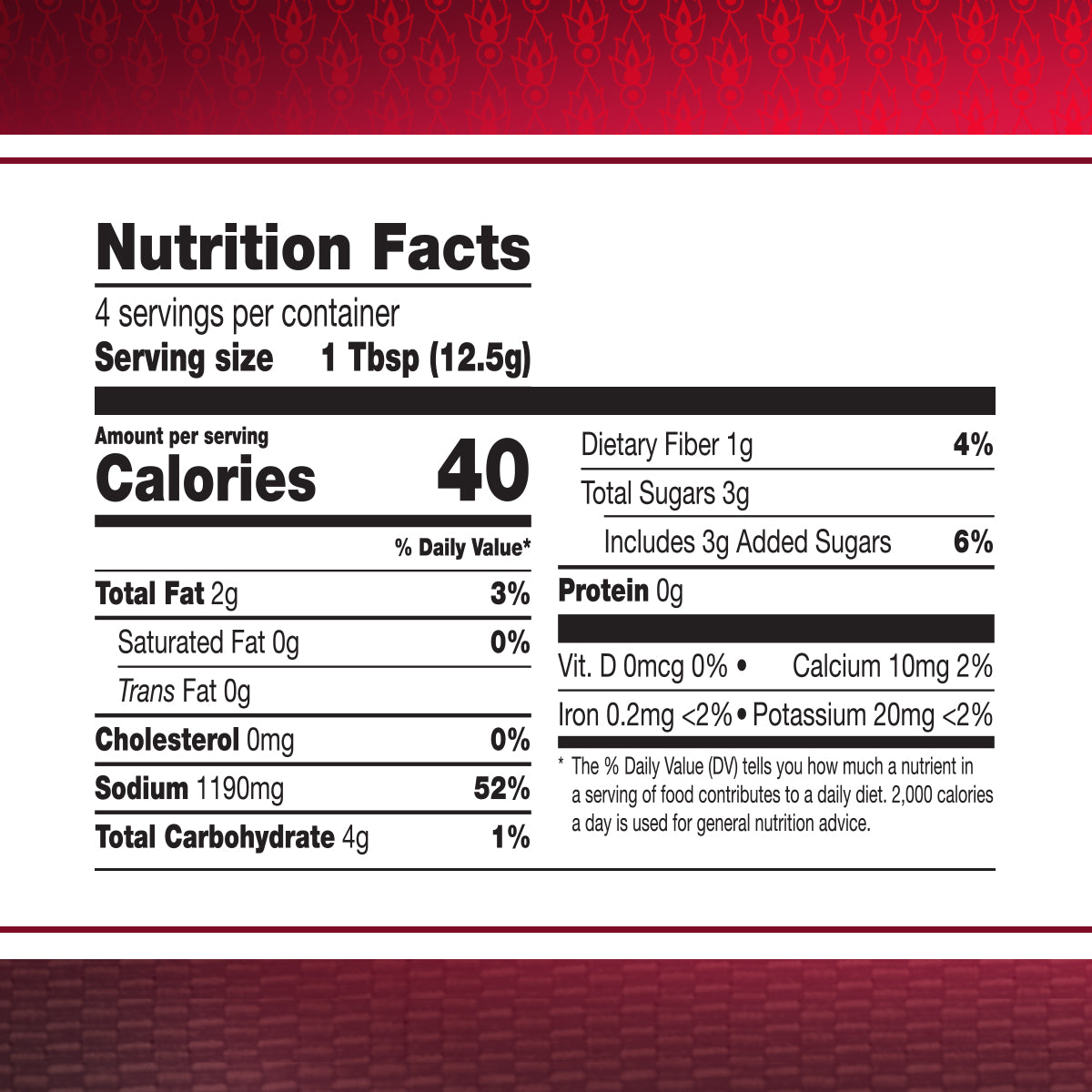 Asian Home Gourmet Thai Tom Yum nutrition facts.