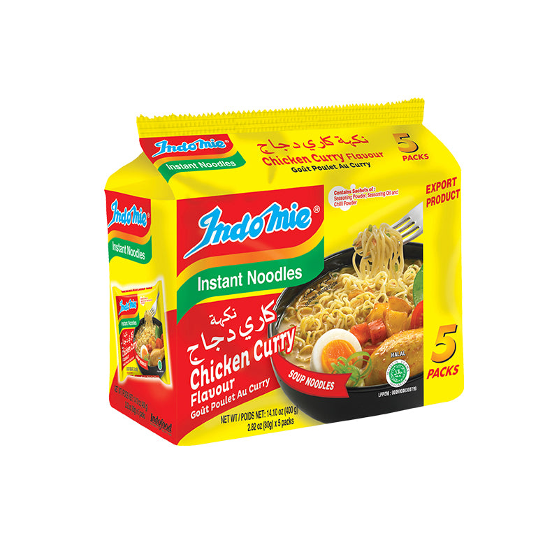 Indomie Instant Noodles - Chicken Curry Flavor (Pack of 5)