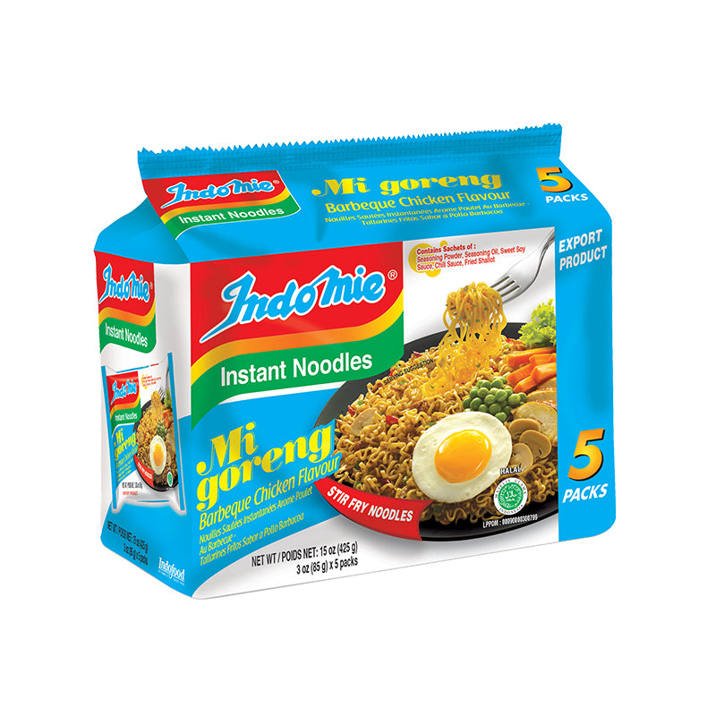 Indomie Instant Noodles - Mi Goreng Barbeque Chicken Flavor 3 oz (Pack of 5)