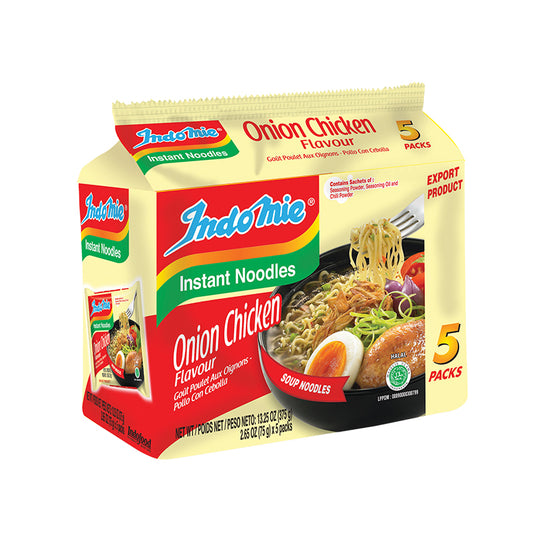 Indomie Instant Noodles - Onion Chicken Flavor 2.65 oz (Pack of 5)
