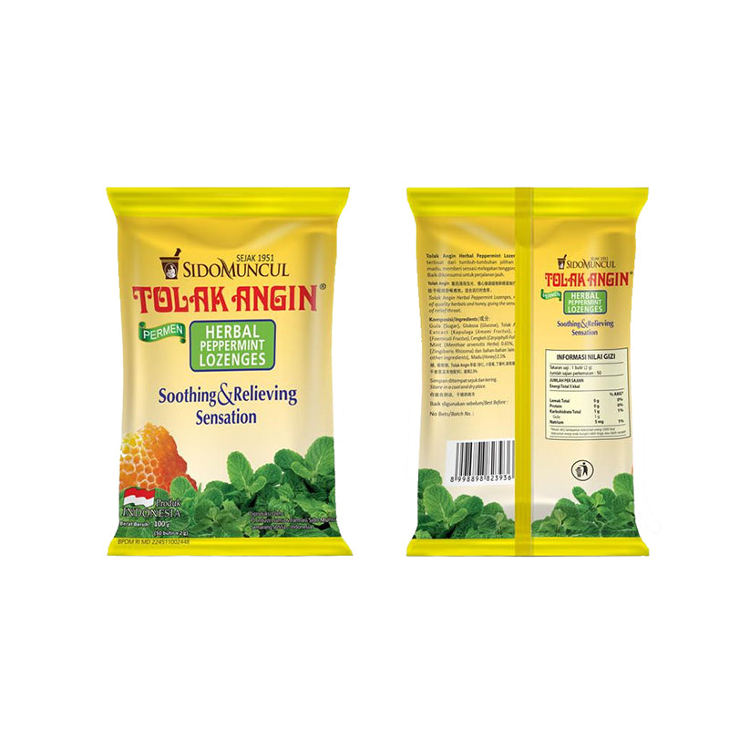 Sido Muncul Tolak Angin Permen - Herbal Peppermint Lozenges 100 g.