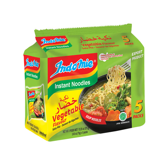 Indomie Instant Noodles - Vegetable Flavor 2.65 oz (Pack of 5)