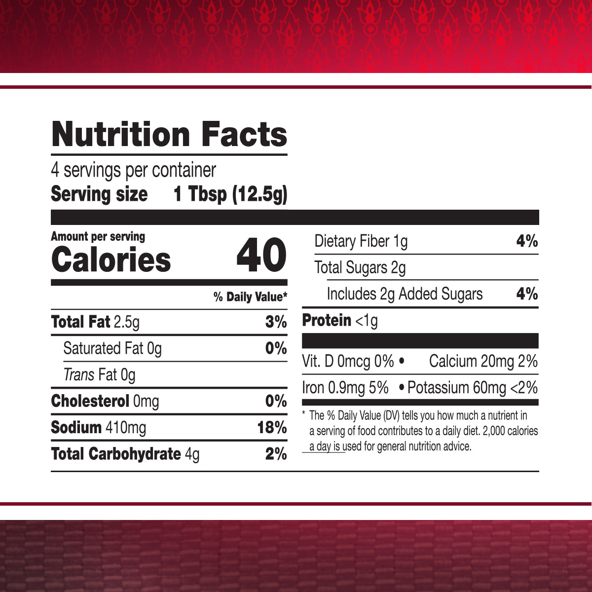 Asian Home Gourmet Thai Red Curry Nutrition facts. 