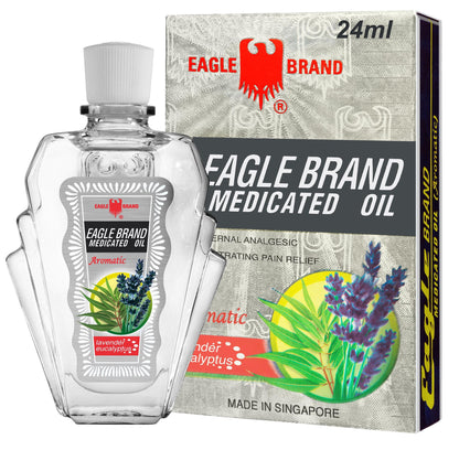 Eagle brand medicated oil in white parisian / tree-shaped style, glass bottle 24ml